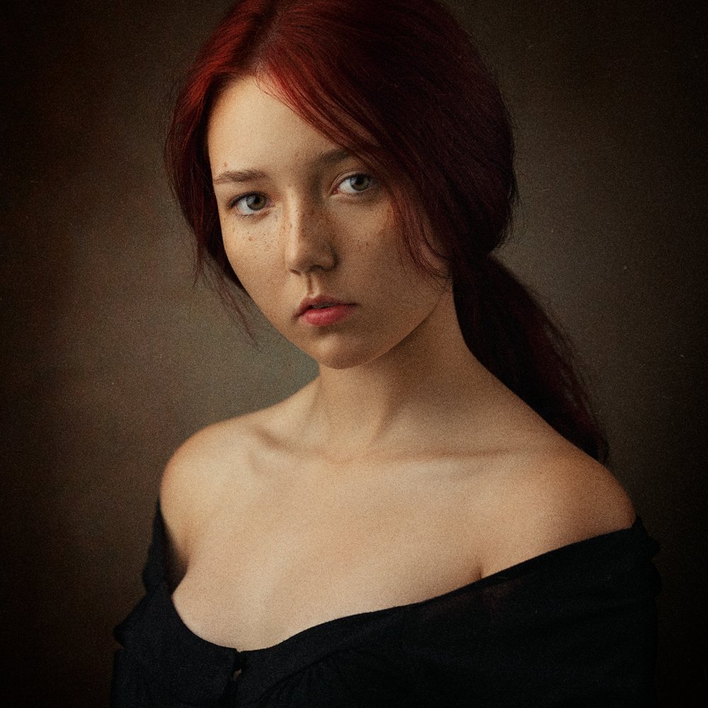 портрет, девушка, рыжая, винтаж, Руслан Рахматов