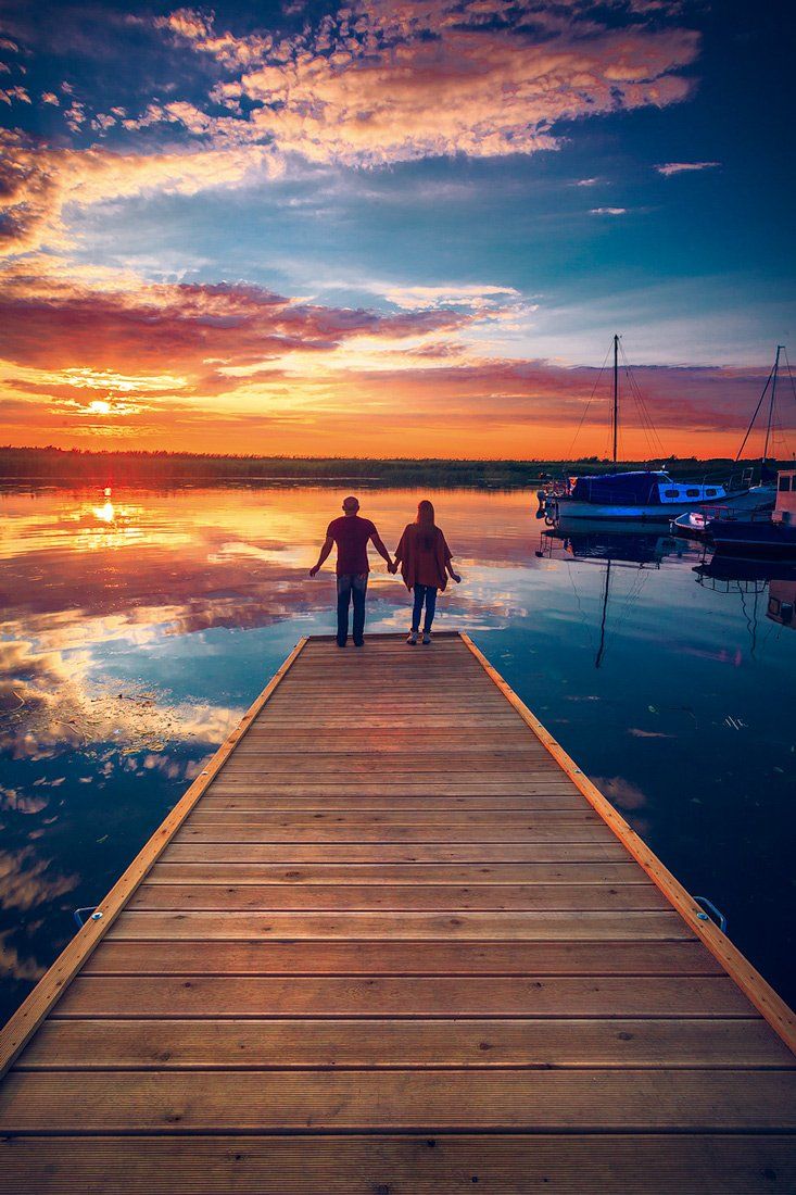 sunset, yachts, colors, reflection, people, Руслан Болгов (Axe)