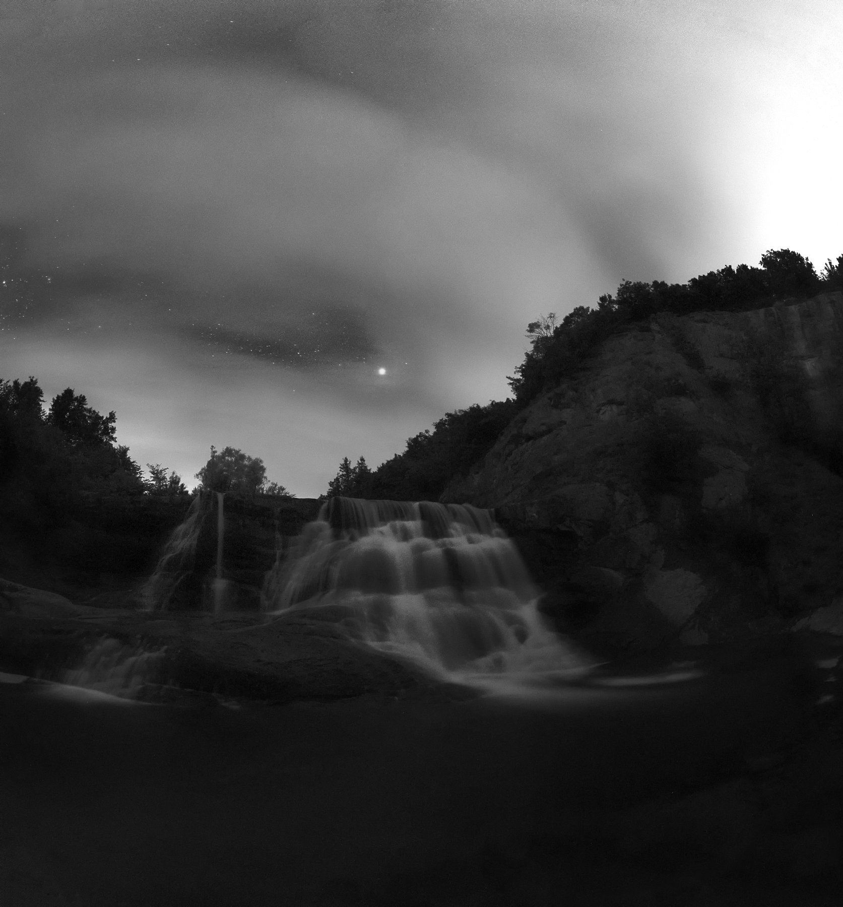 night,waterfall,bulgaria,water,cloudy, Даниел Балъков