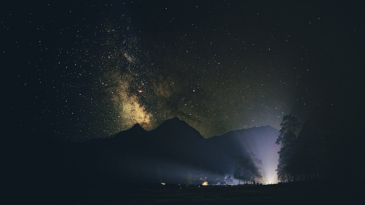 ночь, пейзаж, горы, млечный путь, звёзды, природа, Ефимов Александр