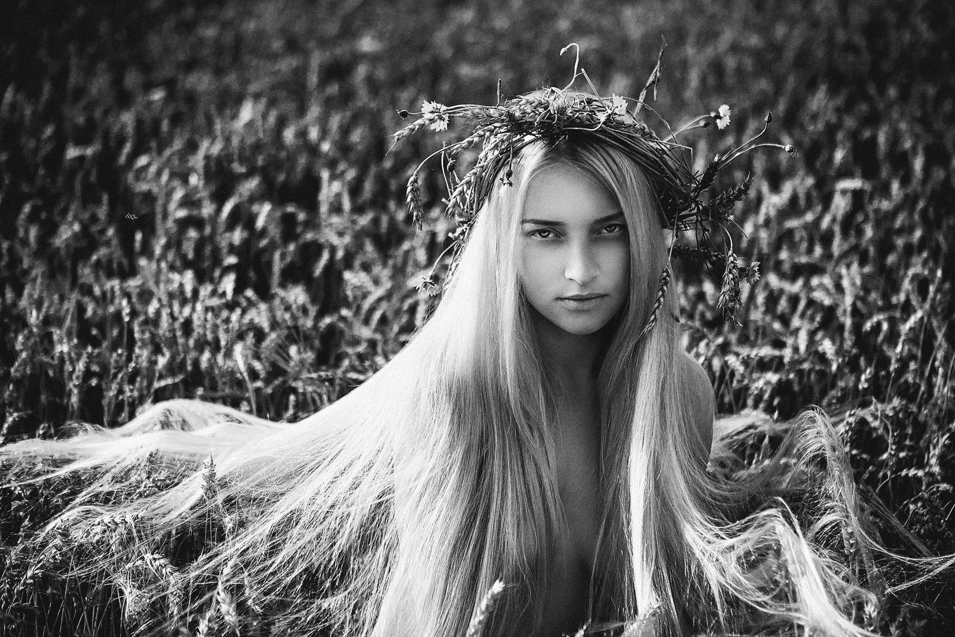 woman, portrait, long hairs, beauty, black and white, natural light, Руслан Болгов (Axe)