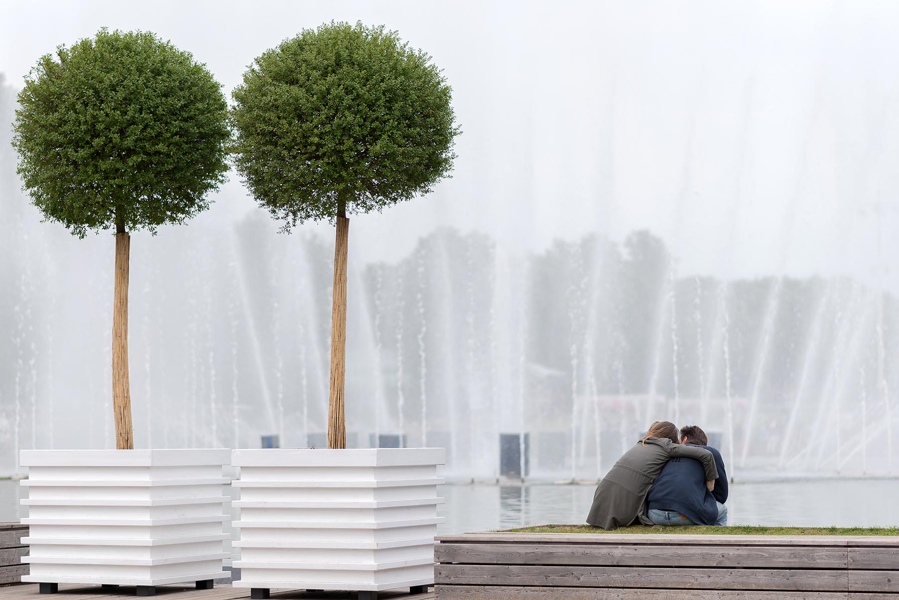 Москва, Moscow, пара, двое, деревья, парк, фонтан, близость, Борис Недосеков