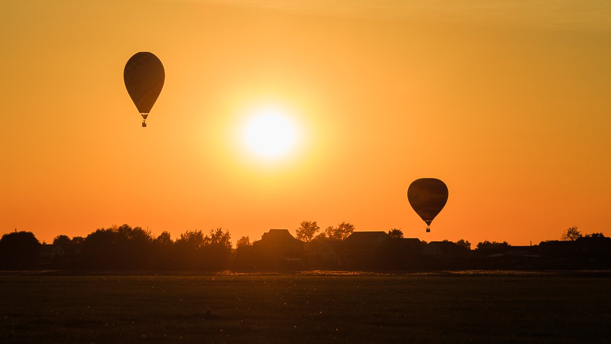balloon,hot air balloon,air,sun,sky,summer,evening,sunset, Алексей Гусев