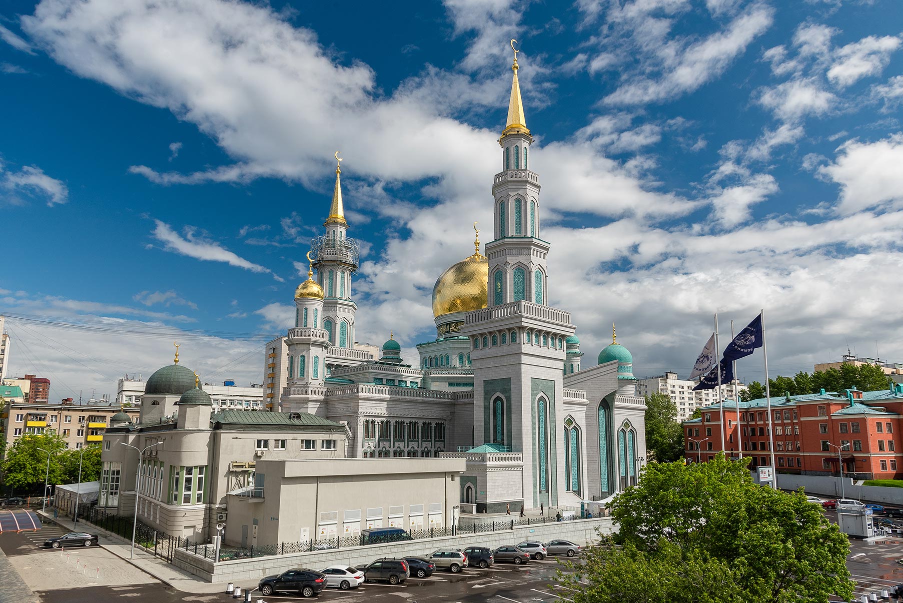 Москва, Moscow, здания, архитектура, мечеть, полумесяц, мусульмане, небо, облака, Борис Недосеков