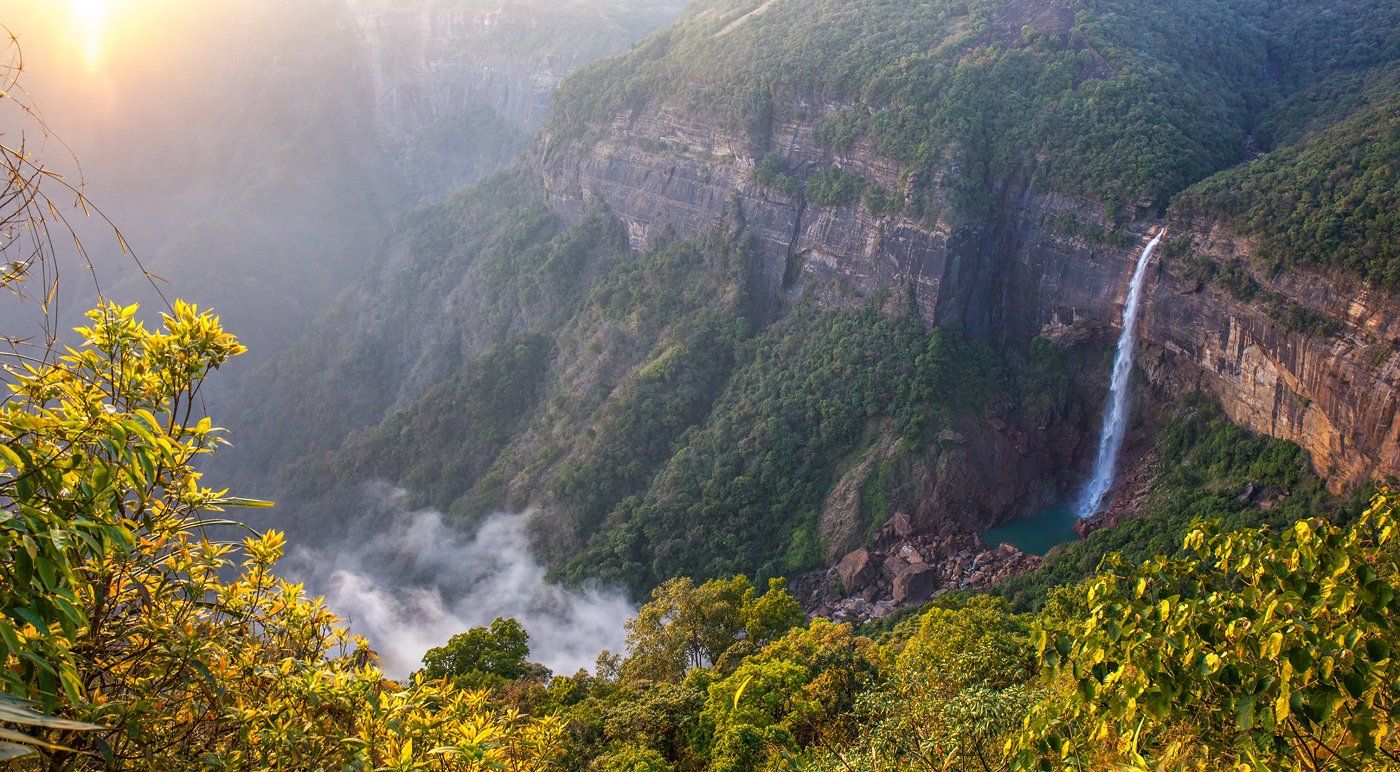 Черапунджи, Мегхалая, водопад Индии, Восточная Индия, Нохкаликай, Арсений Кашкаров