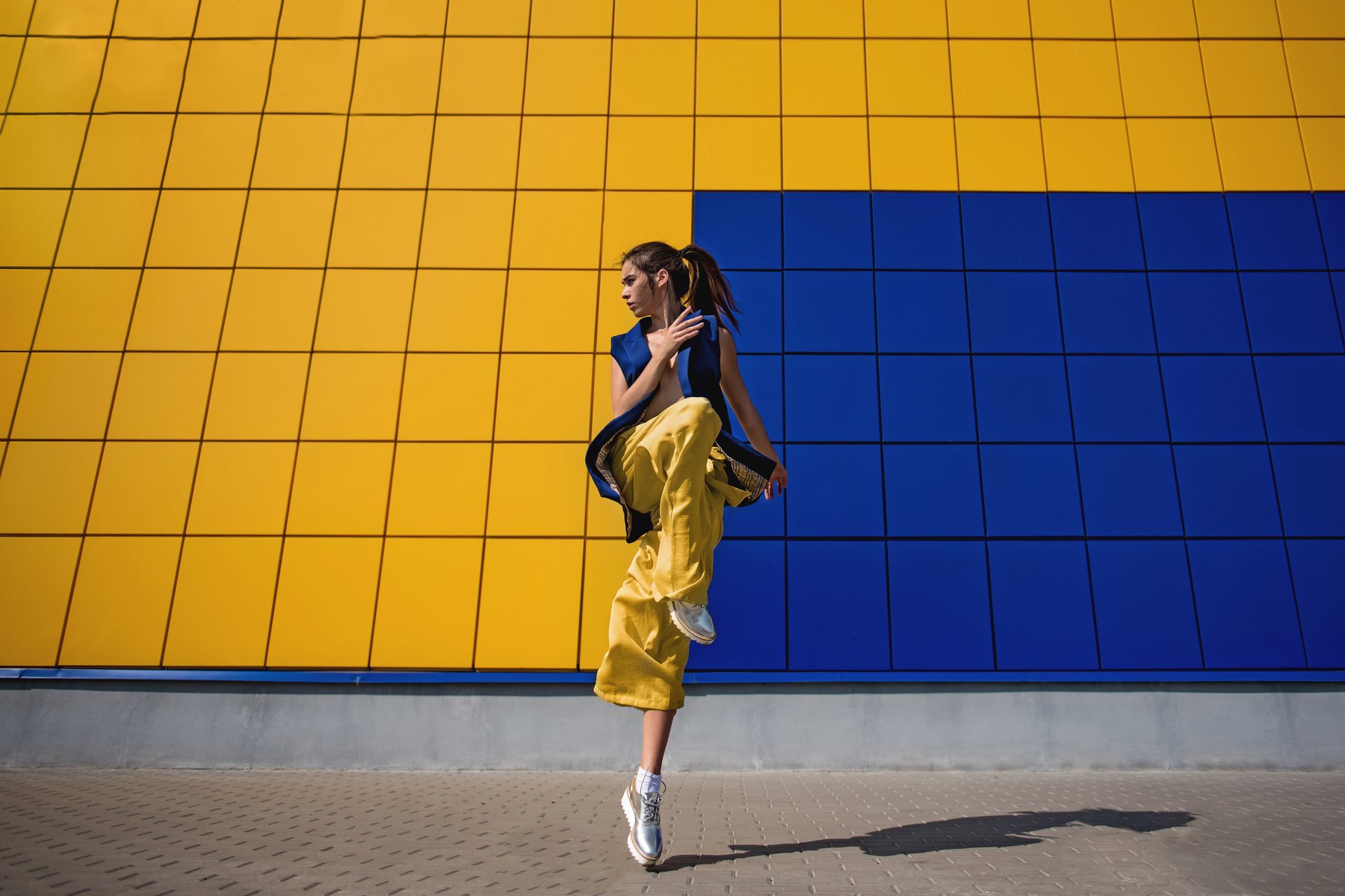 yellow, blue, color, composition, glamour, fashion, model, Nikon, exposure, Russia, geometry, young, model tests, Анна Дегтярёва