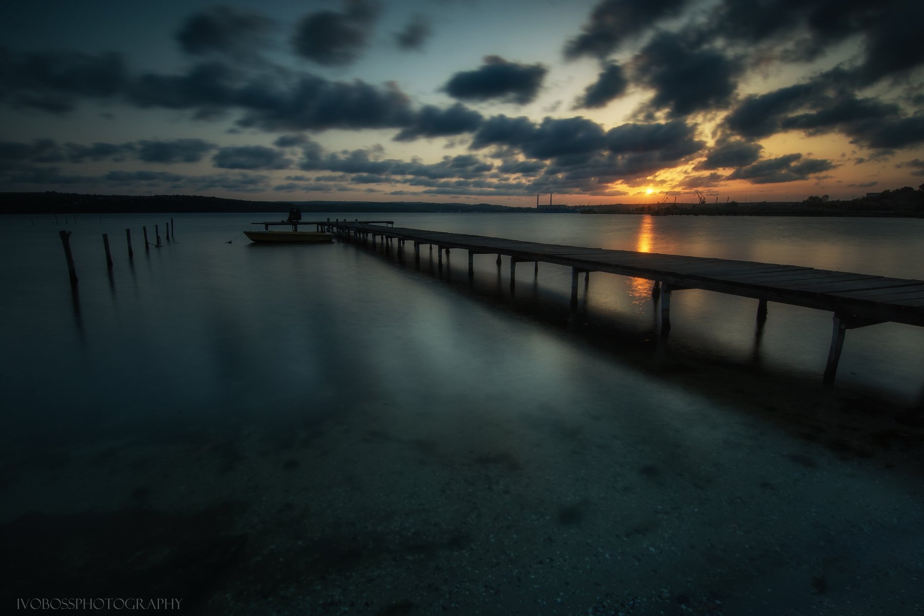 lake sunset longexposure clouds bluehour , Ivailo Bosev