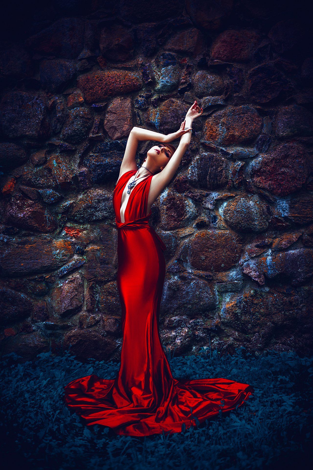 woman, portrait, fashion, dress, red, naturallight, Руслан Болгов (Axe)