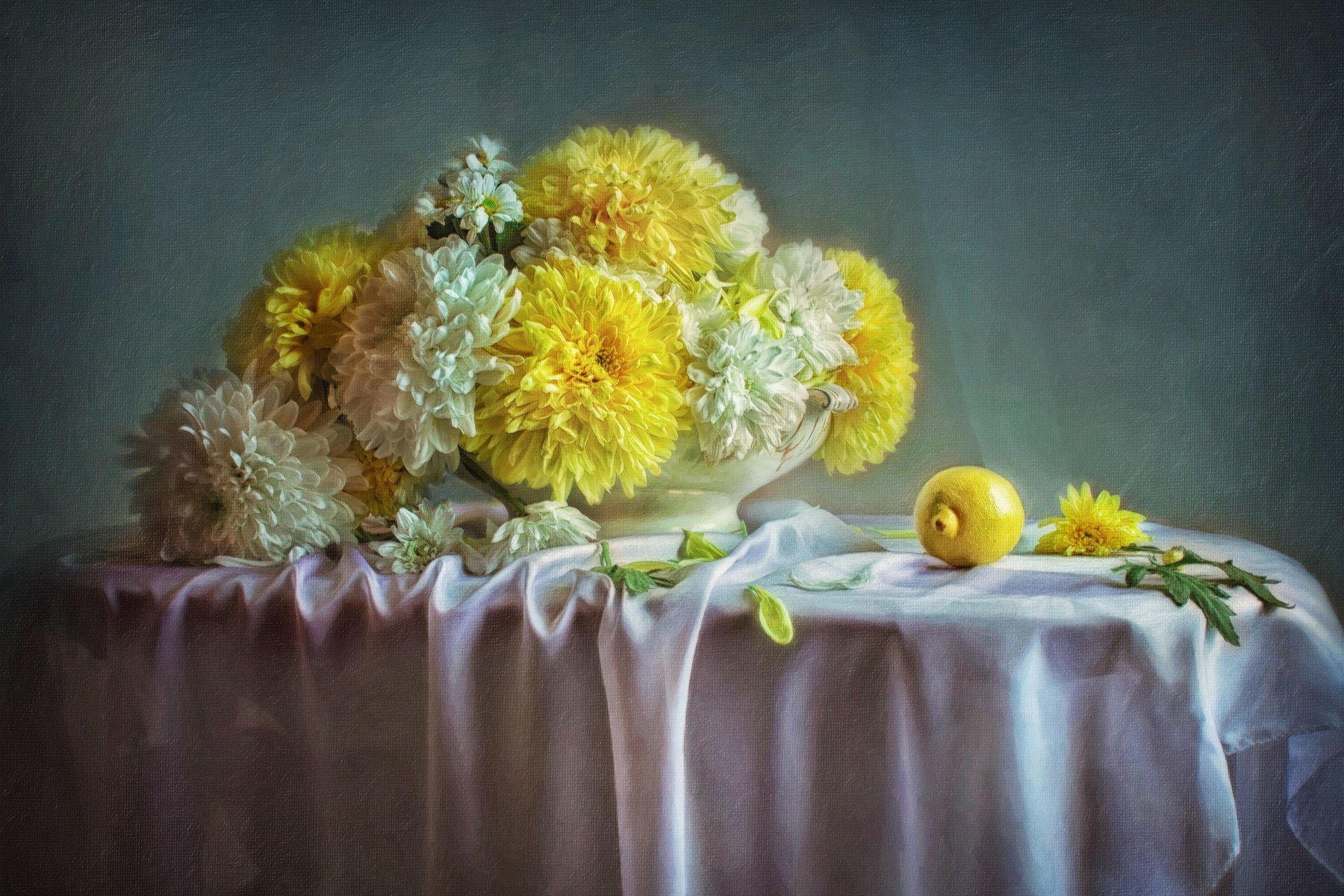 натюрморт, цветы, хризантемы, Анна Петина