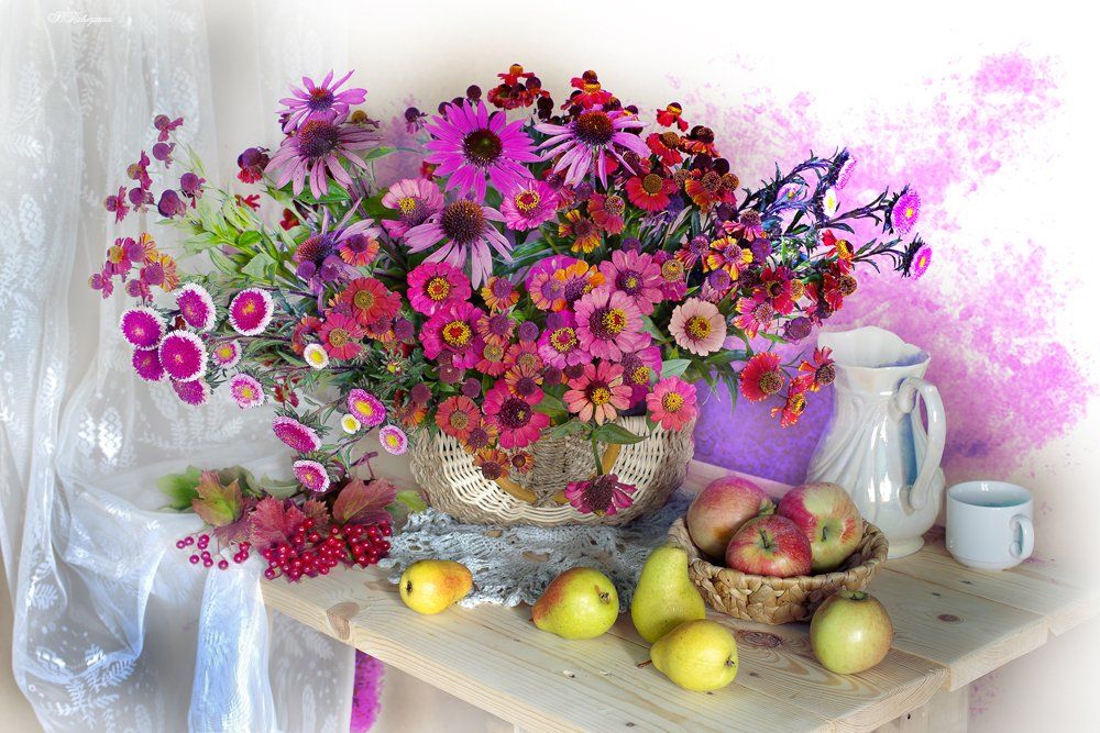 осень,цветы,фрукты,вера павлухина,натюрморт,, Вера Павлухина
