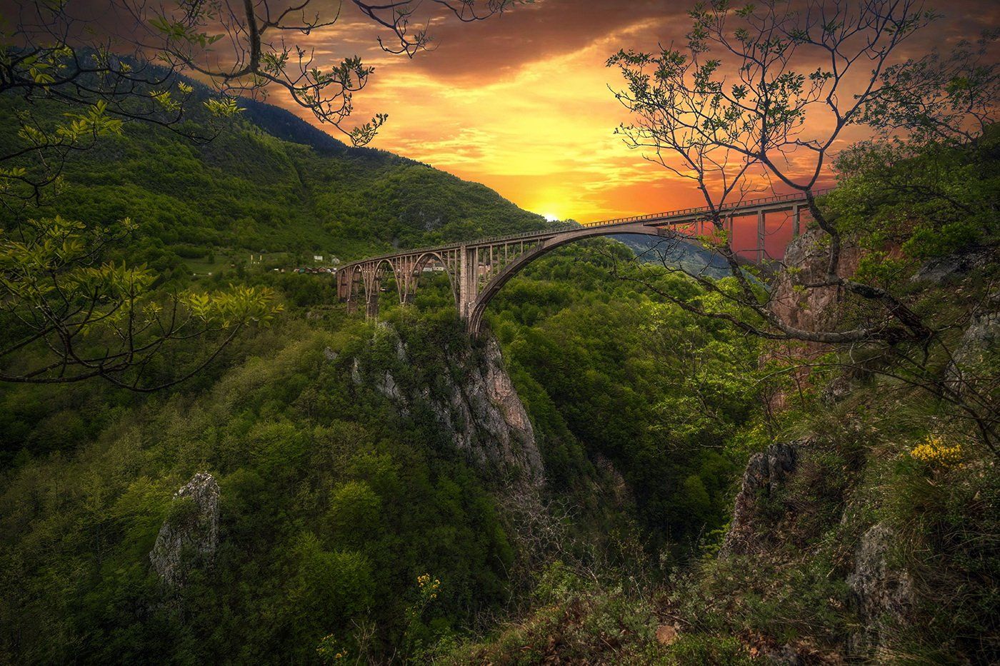 Черногория, река Тара, мост Джурджевича, арочный мост, каньон, Montenegro, GaL-Lina