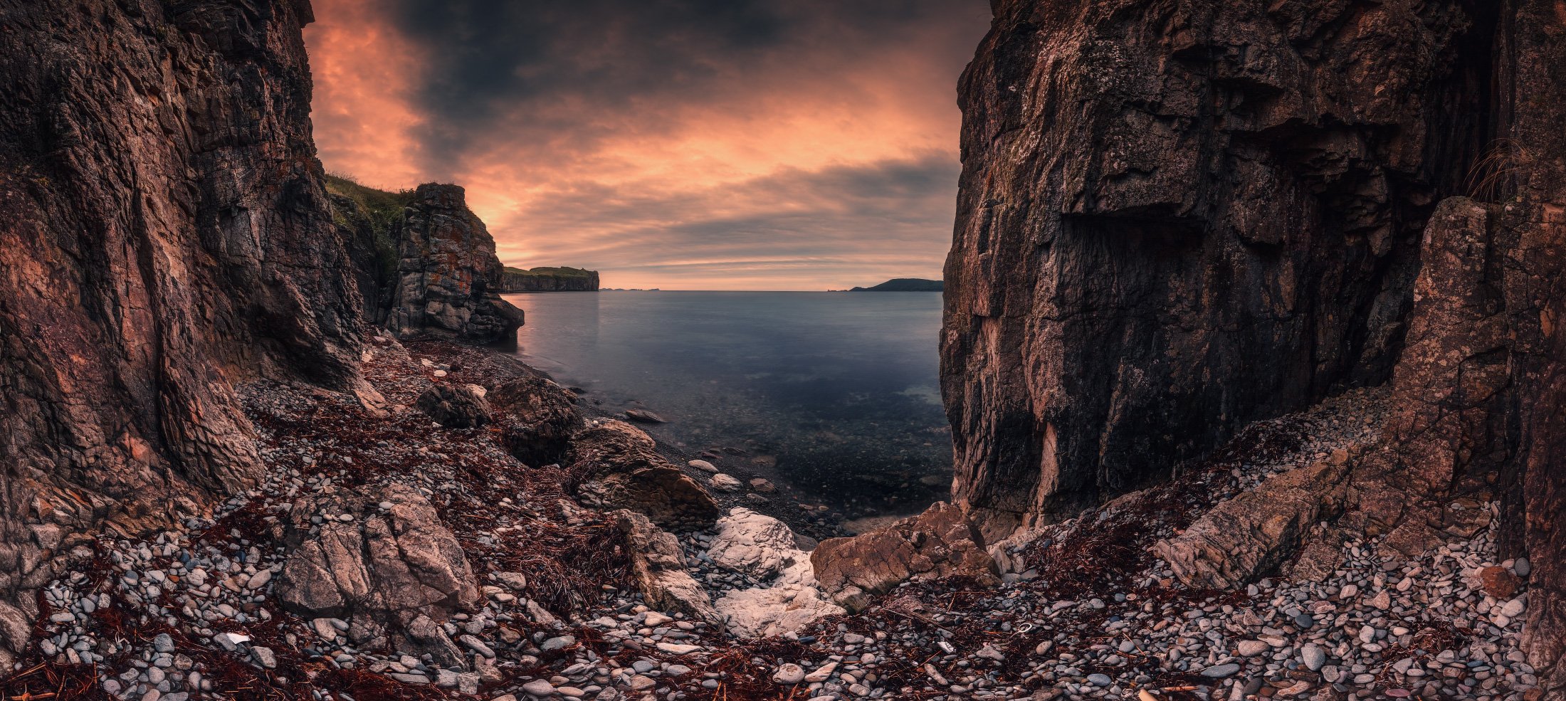 панорама, утро, скалы, камни, Андрей Кровлин