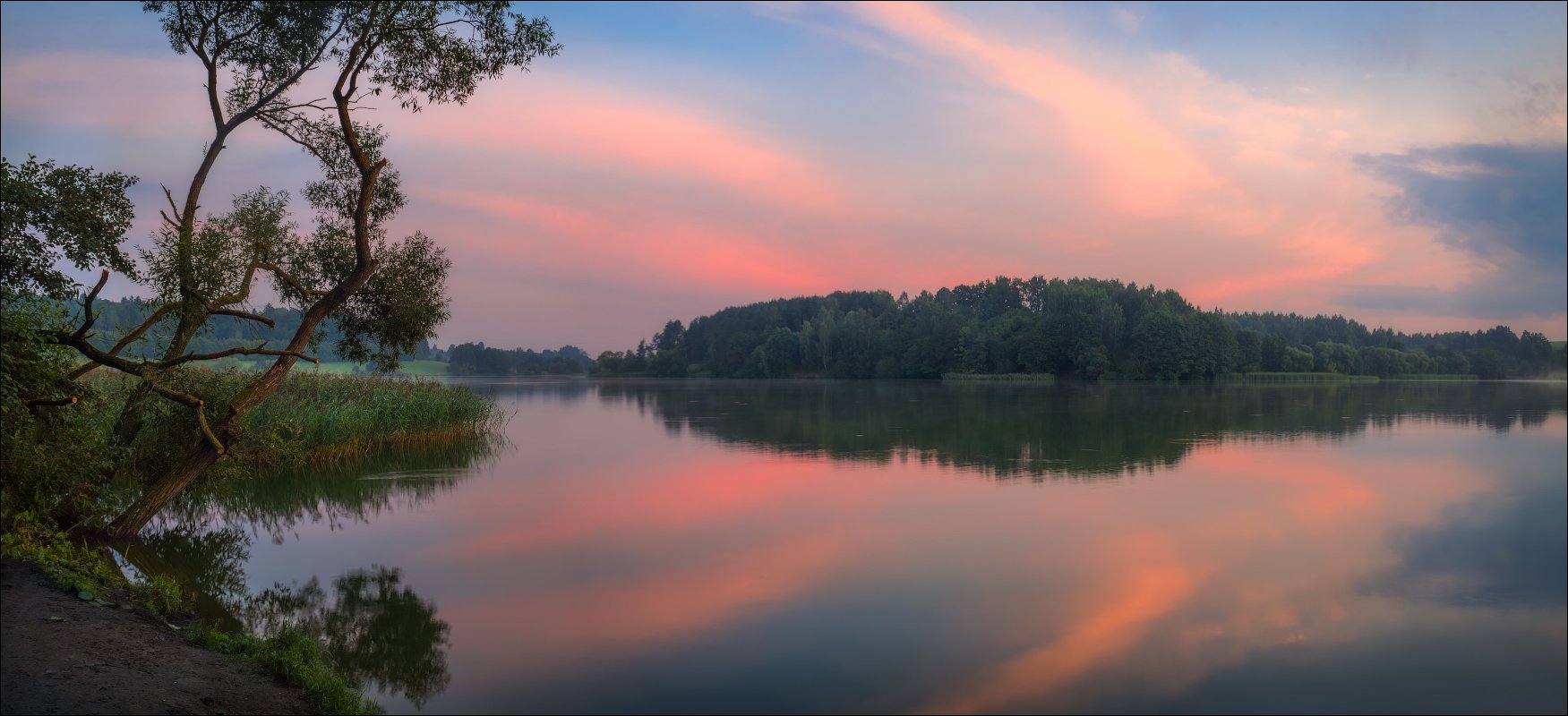 рассвет, озеро, панорама,, Сергей Шабуневич