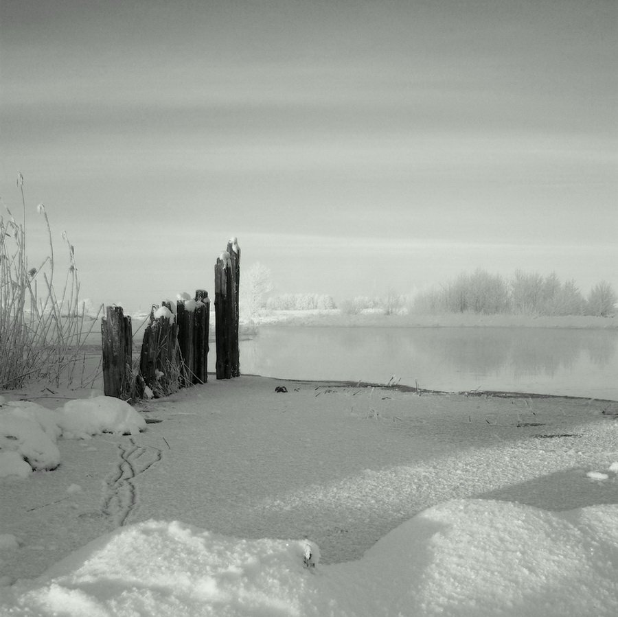 зельва, мельница, мороз, ч/б, снег, река, 6х6, 31.12.2009, Vodyanickii Vladimir