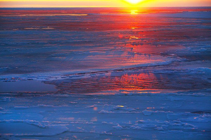 лёд, карское море, закат,, Leonid Shvarts