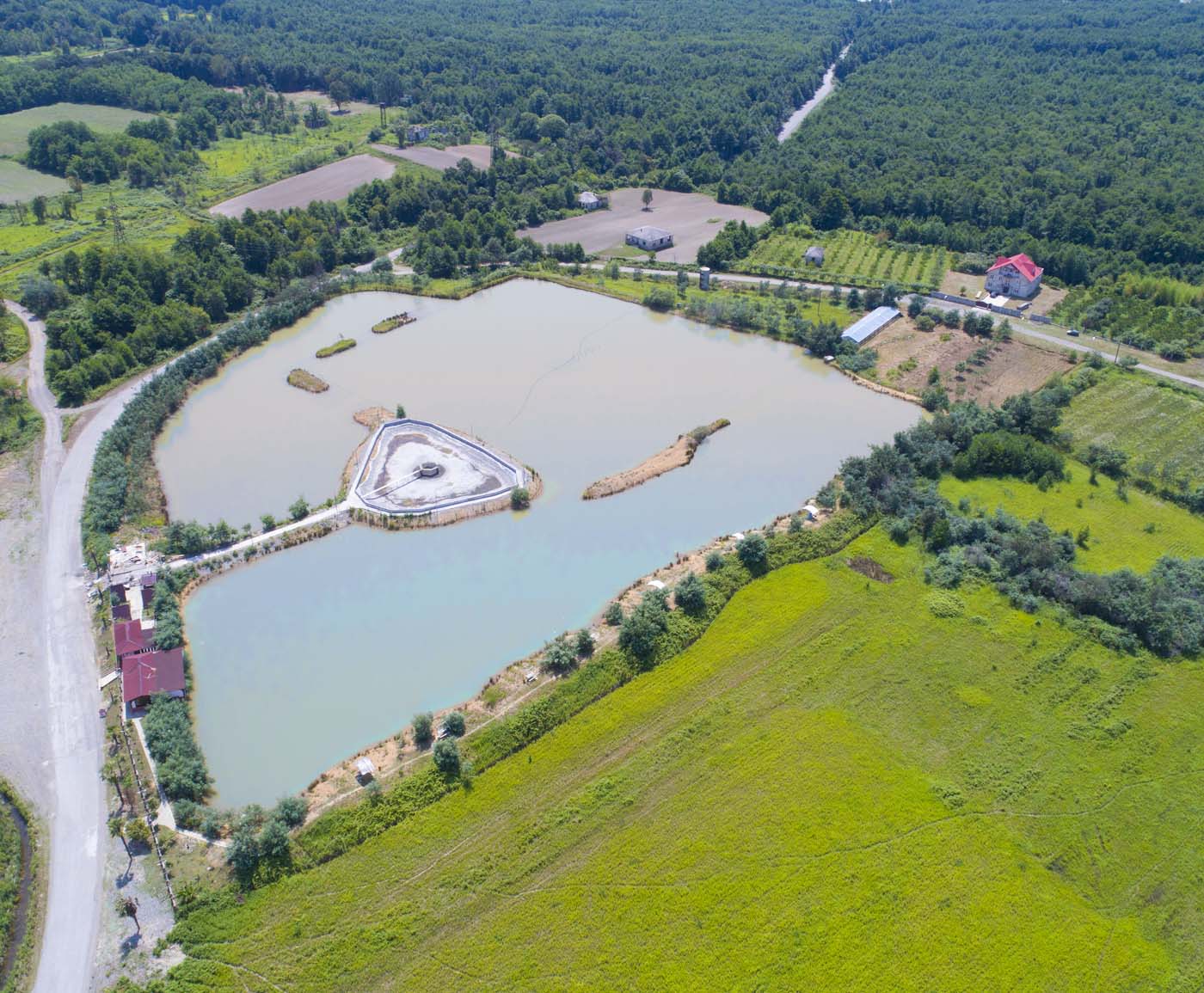 Кавказ, Абхазия, пруд, рыбалка, остров, дрон, аэро, air, aerial, Борис Резванцев