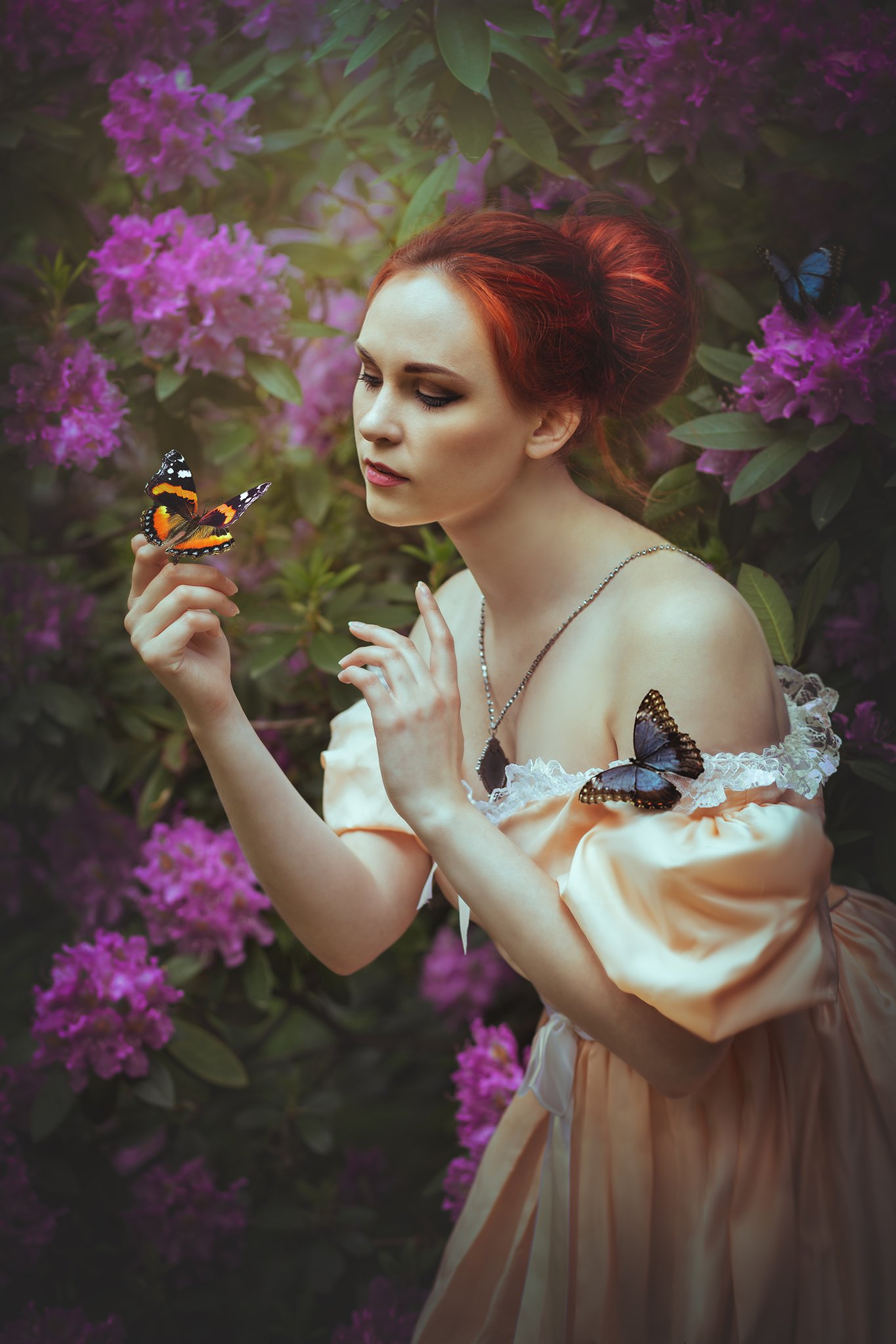 garden butterfly girl portrait, Nina Janiak