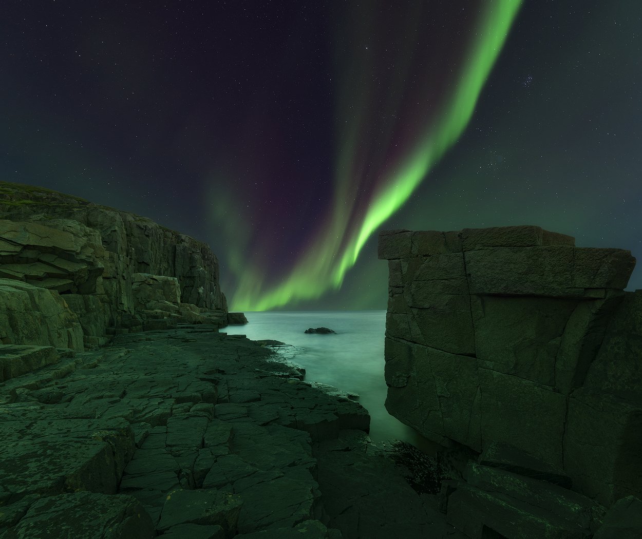 Aurora borealis, Северное сияние, Кольский полуостров, Васильев Алексей