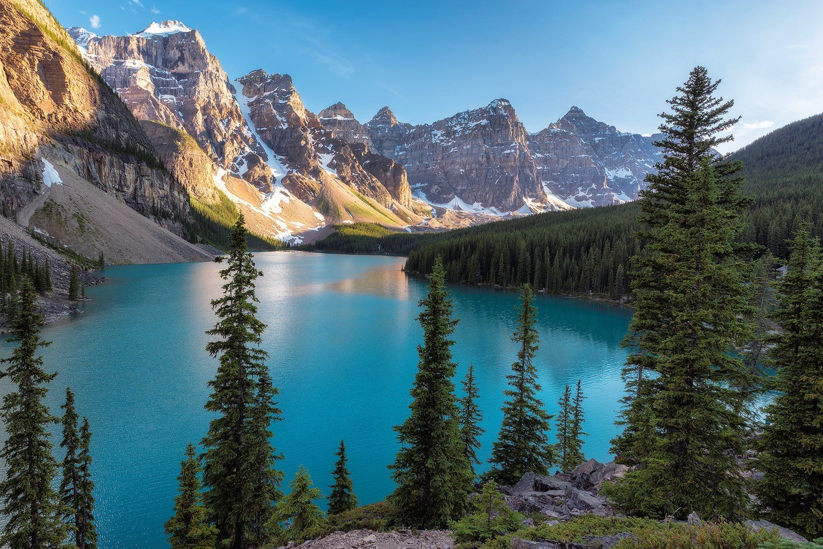 canada, banff, lake, nature, louise, moraine, landscape, scenery, mountain, canadian, rockies, summer, rocky, alberta, scenic, sunrise, hiking, trekking, national, park, calgary,  glacier, water, reflection, travel, forest, turquoise, sky, background,, Дмитрий Виноградов