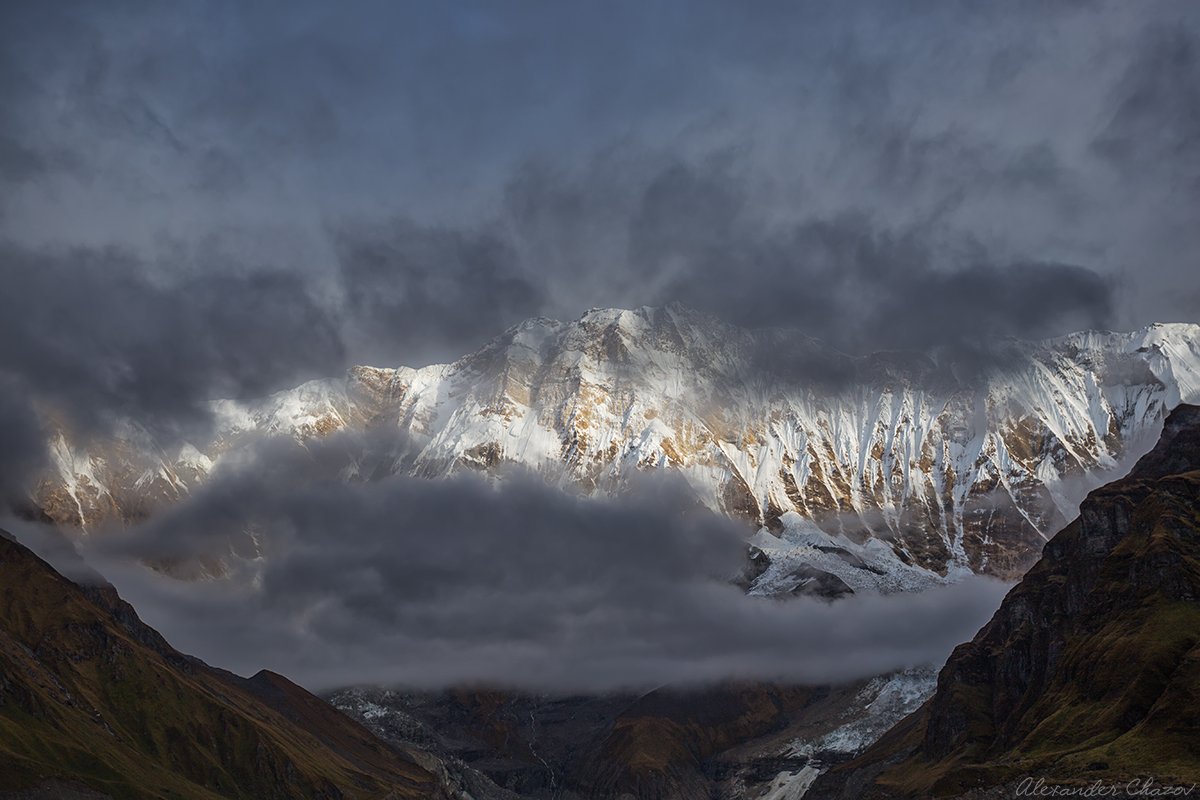 гималаи, горы, вершина, облака, непал, аннапурна, Александр Чазов