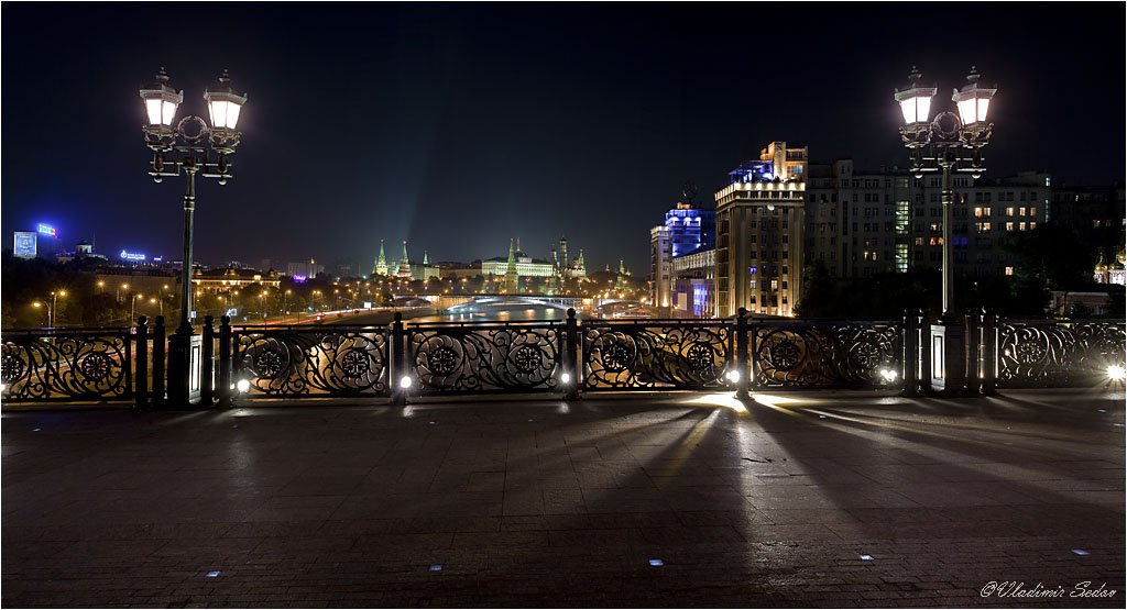 мост, город, свет, москва, Vladimir Sedov