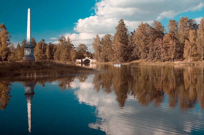 гатчина,парк,лодка,отражение,отдых,облака, Евгений Пугачев.