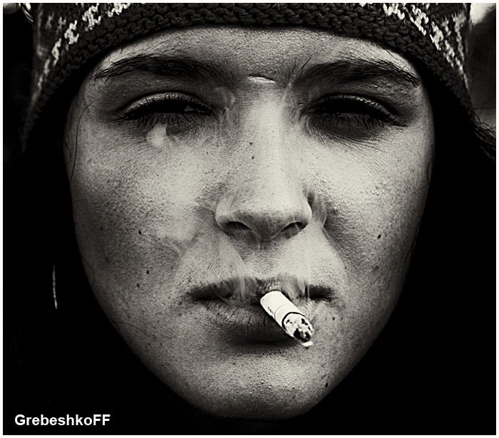 чб жанр портрет  дым, GrebeshkoFF