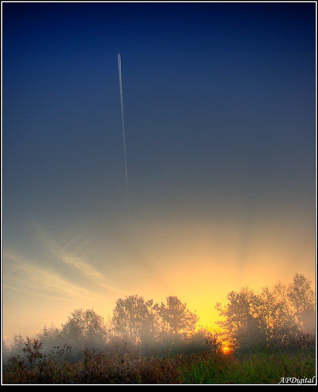 самолет восход туман, A_Pol
