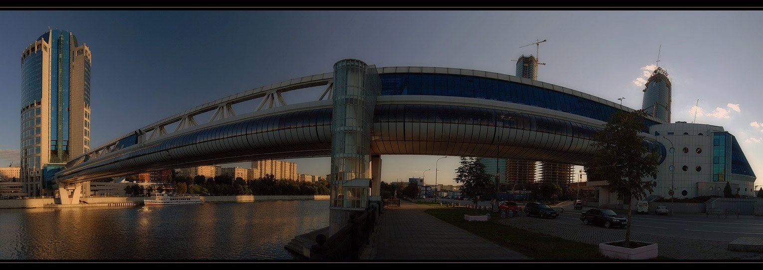 город, москва-сити, мост, багратион, панорама, вечер, Александр Бельтюков