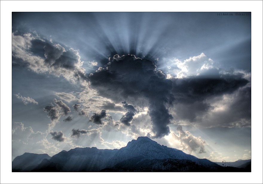 небо, облака, горы, Антон Шкарин