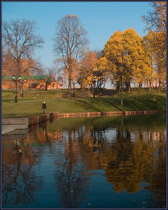 осень, царицыно, пруд, отражение, девушка, Алёна