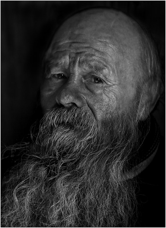портрет, старик, черно-белые, Борис Каторгин