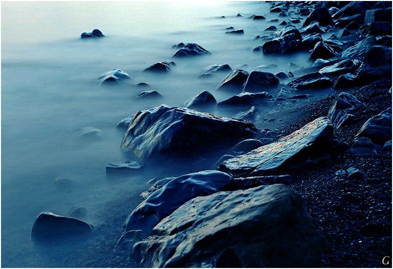 утриш, море, сумерки, камни, Gorshkov Igor_Feanorus