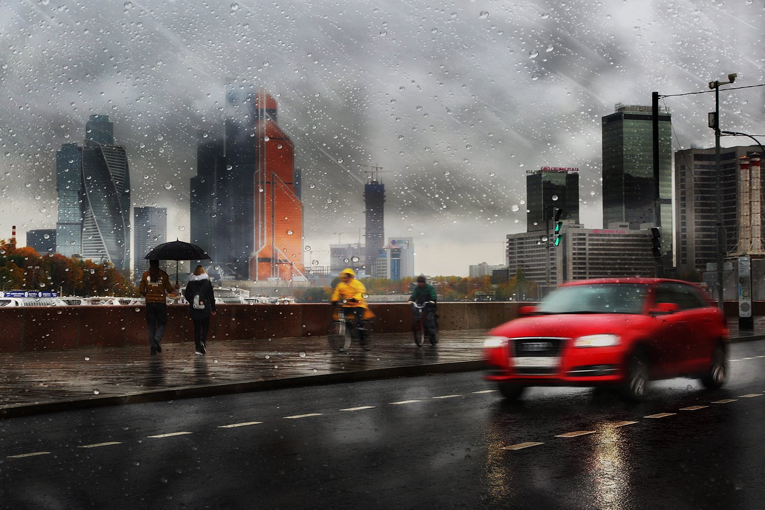 дождь, капли, машина, трасса, дорога, москва, зонт, скорость, двидение, асфальт, город, осень, ALLA SOKOLOVA