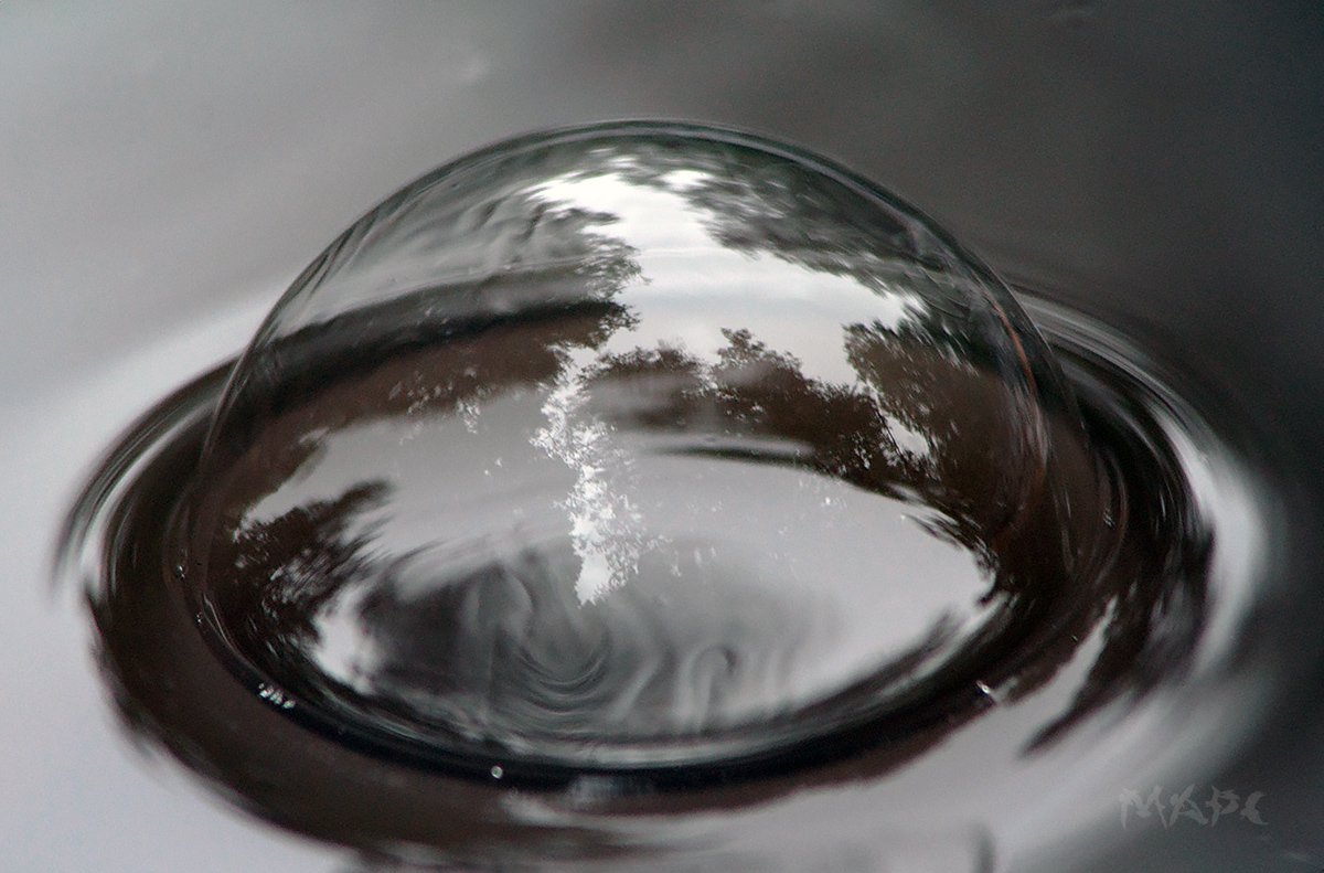 осень лужа пузырь дождь отражения, Шангареев Марс