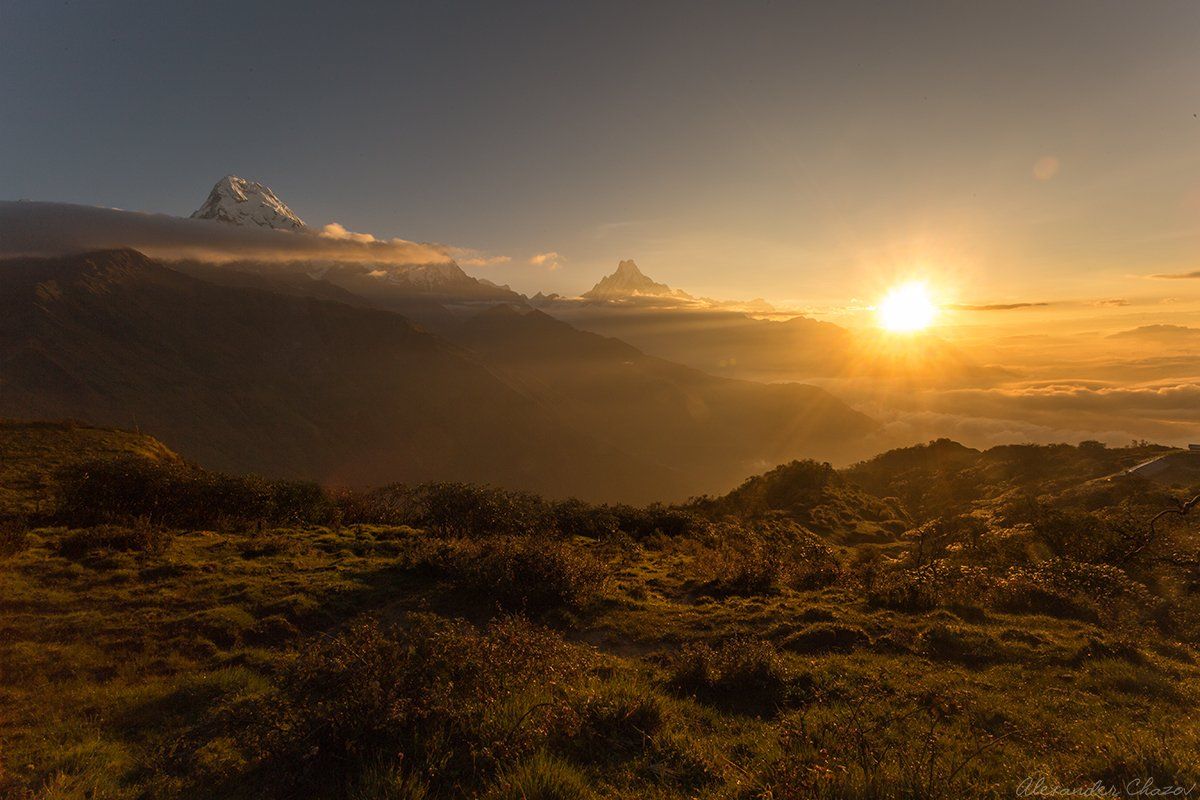 гималаи, непал, горы, рассвет, утро, Александр Чазов