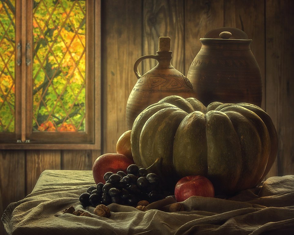 натюрморт, художественная фотография, осень, урожай, дача, интерьер, фрукты, овощи, Ирина Приходько
