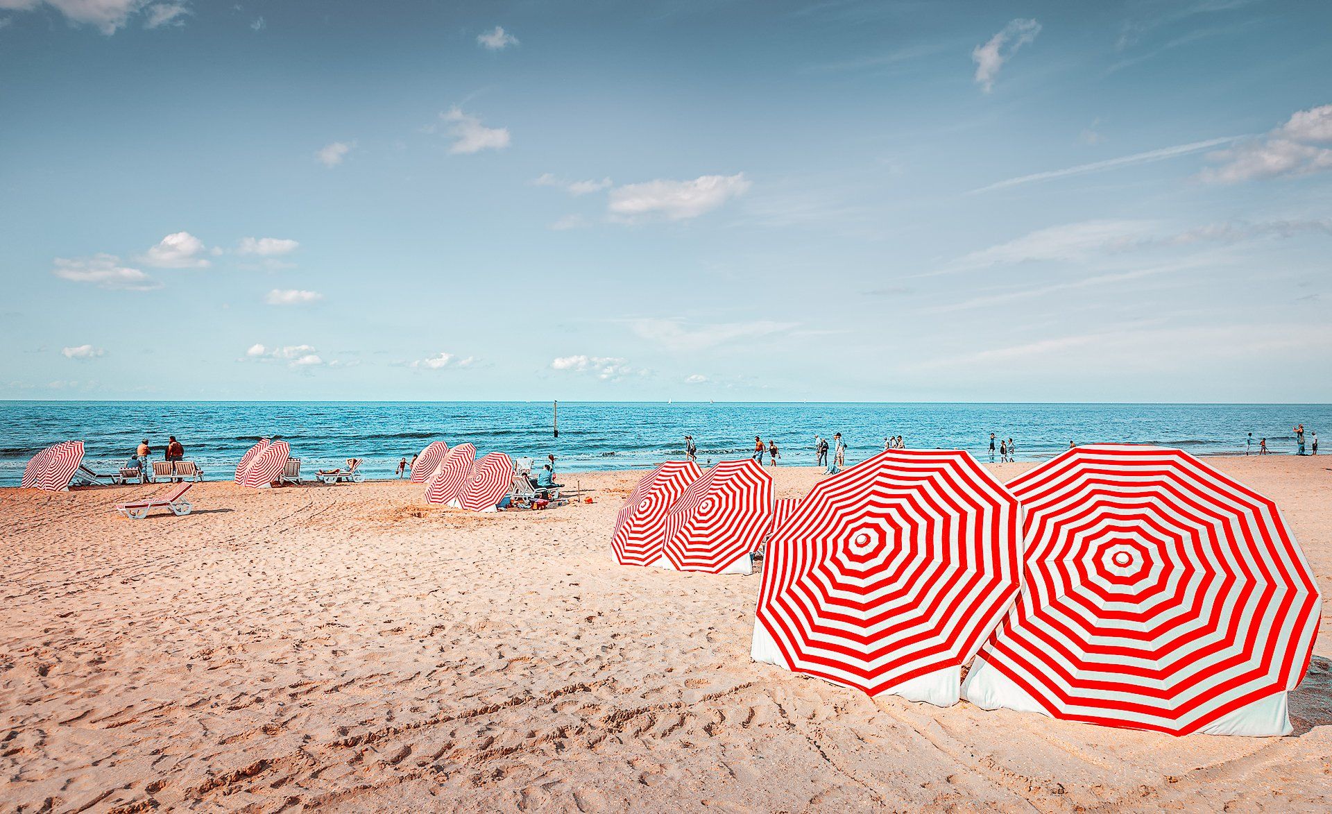 пляж, море, ветер, зонты, песок, бельгия, де панн, Андрей Огнев