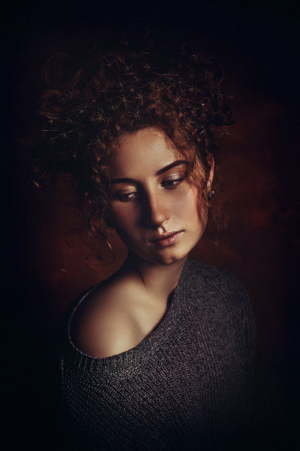 woman, portrait, studio, mood, redhead, Руслан Болгов (Axe)