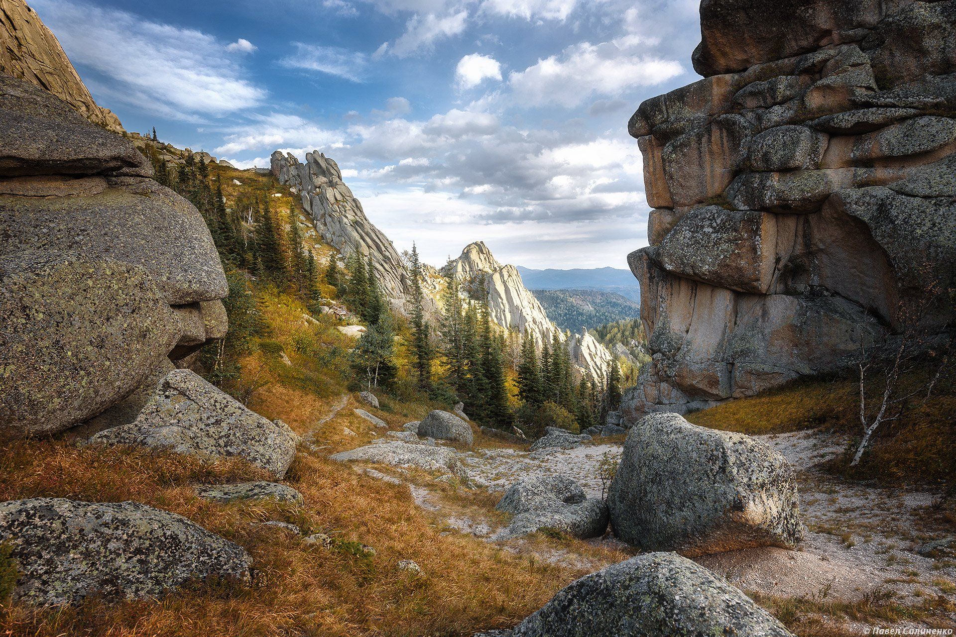 Алтай, пейзаж, горы, скалы, закат, осень, камни, Павел Силиненко