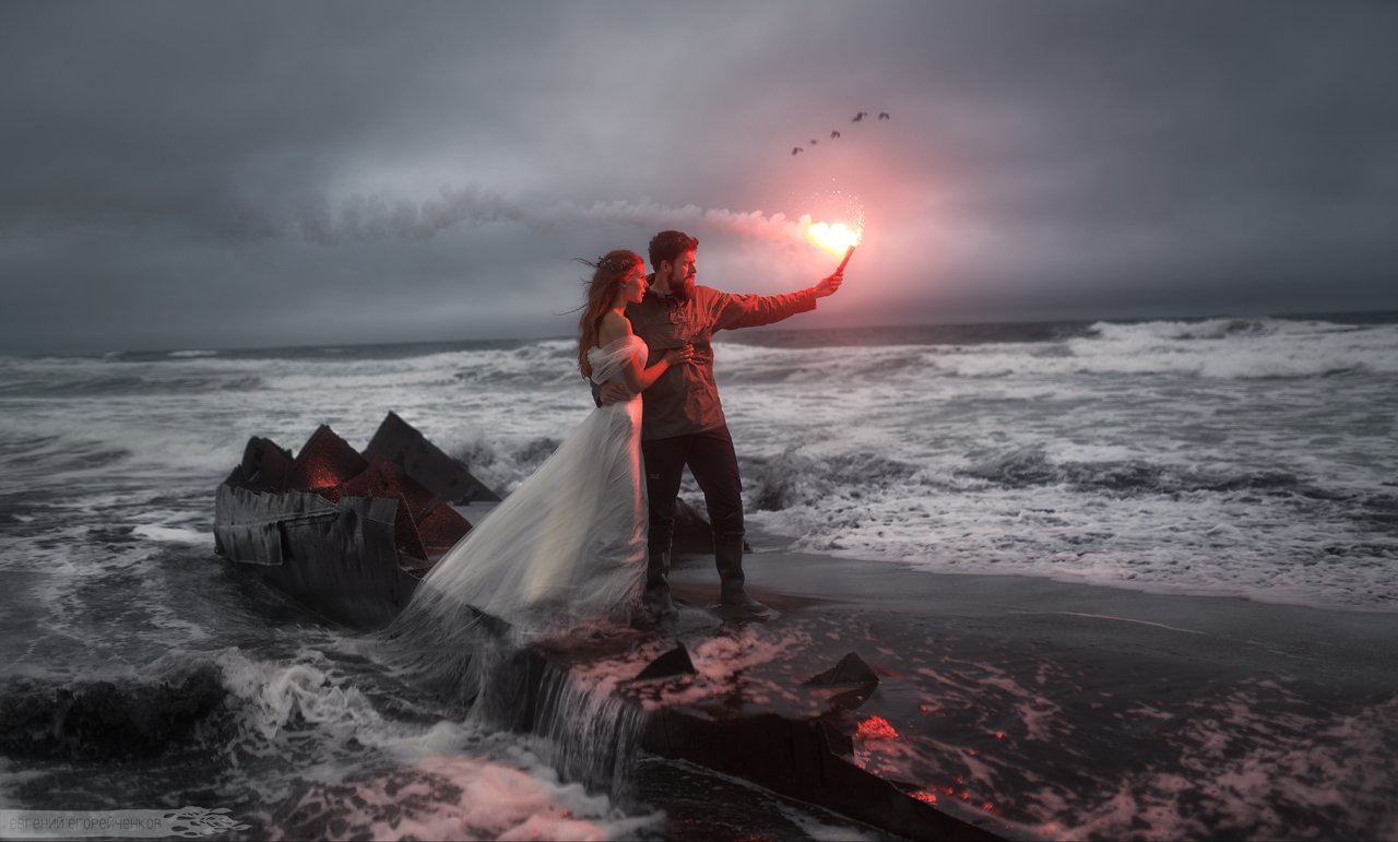 камчатка, океан, свадьба, волны, огонь, ветер, Евгений Егорейченков
