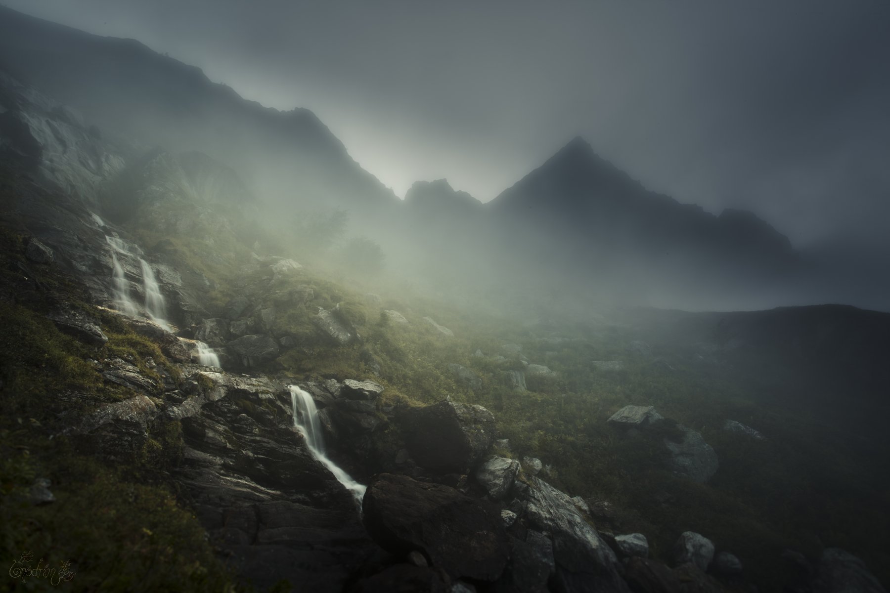 nature, mountains, landscapes, france, tolkien, mist, waterfall, ethereal, ambiant, Onodrim