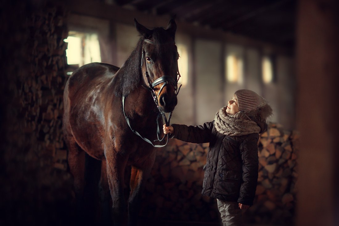 ребенок, лошадь, Якшина Валентина