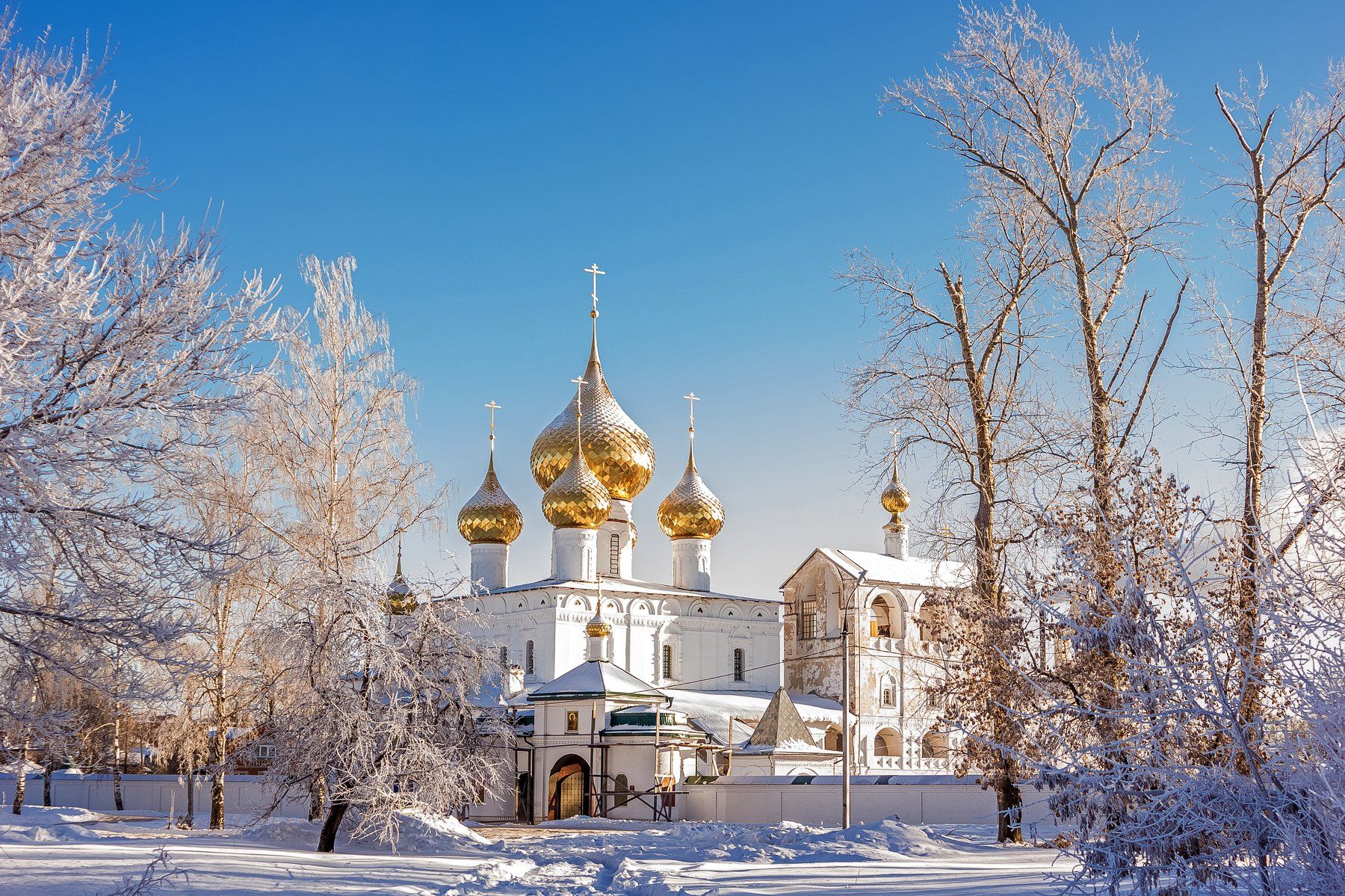 зима, монастырь, углич, купола, снег, мороз, Дмитриев Алексей