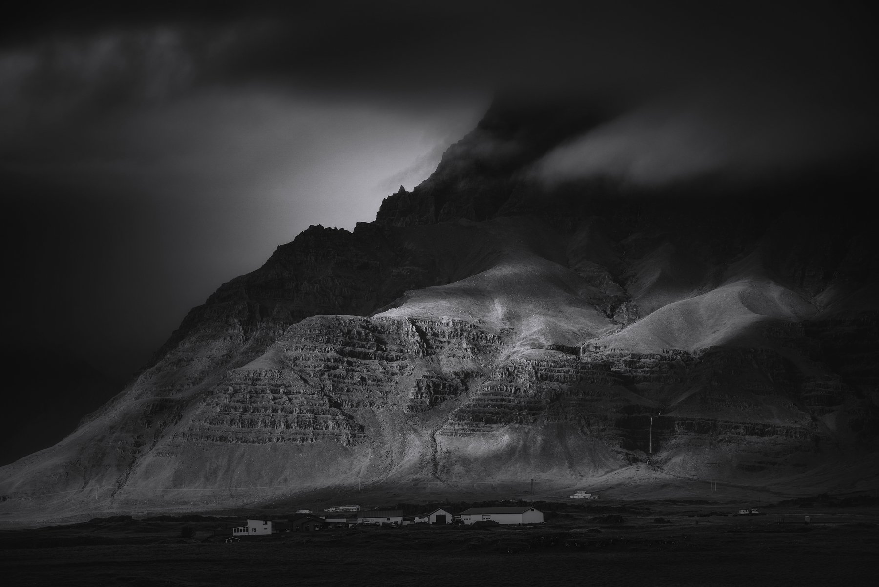 iceland, landscape, black&white, travel, farm, contrast, nature, clouds, storm, пейзаж, Genadi Dochev