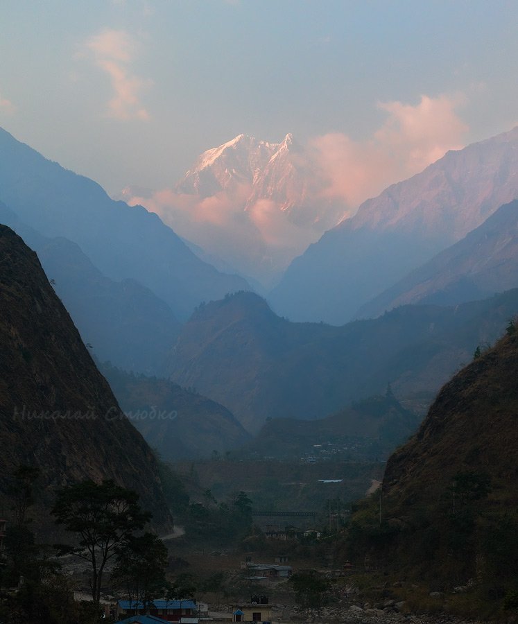 гималаи горы непал нилгири закат, Николай Стюбко