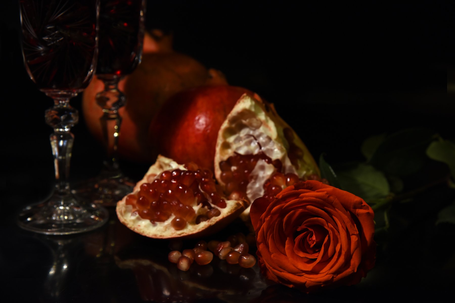 гранат, роза, вино, Svetlana Khromova
