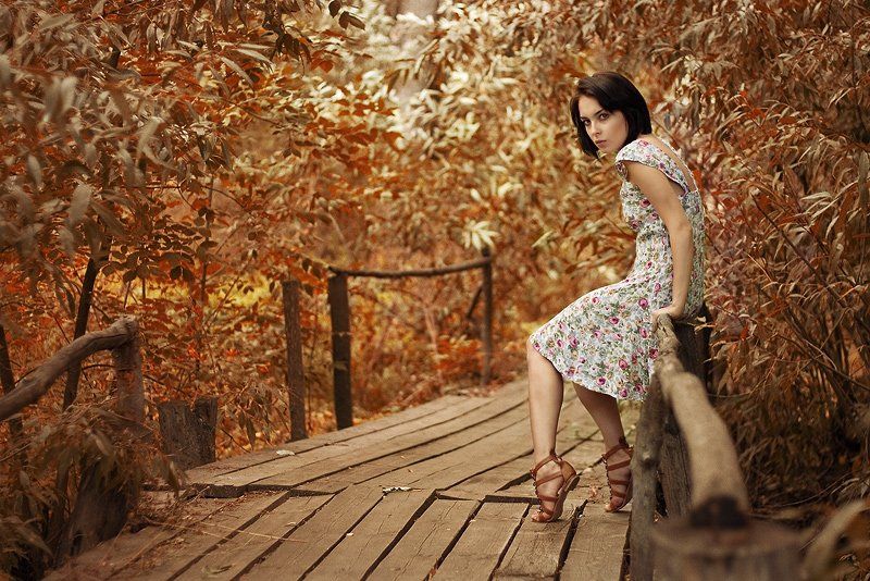 juliet\'s autumn,  осень, мост, девушка, Сергей Белых