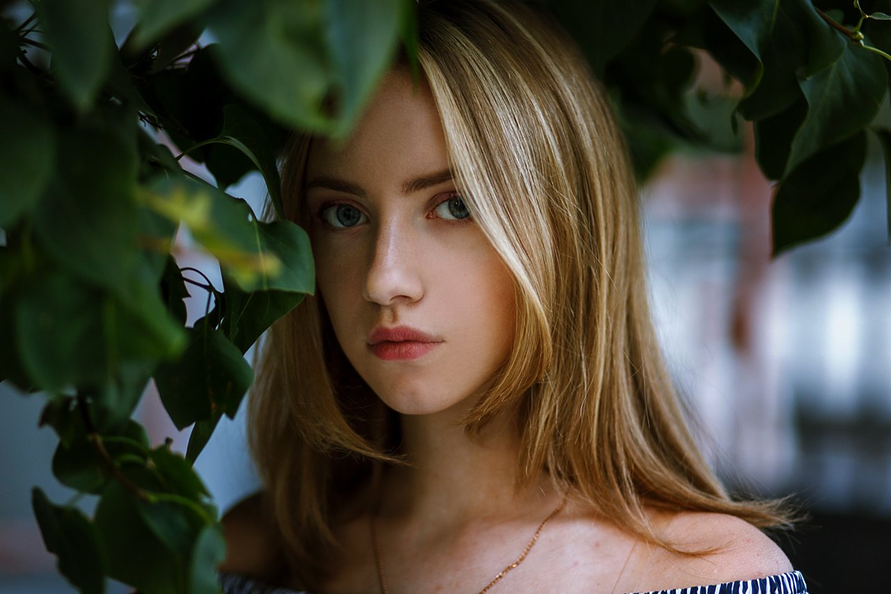 портрет, девушка, листья, Marie Dashkova