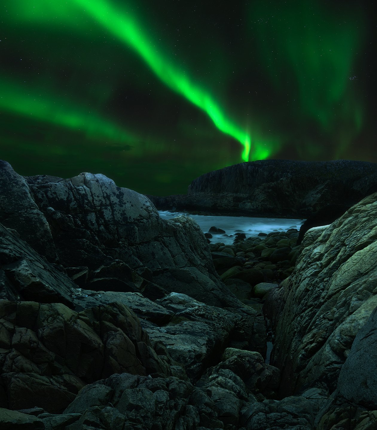 Северное сияние, Дальние Зеленцы, Кольский полуостров, Aurora Borealis, Dalnie Zelency, Анастасия Малых